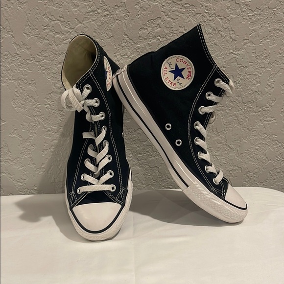 Converse Black and White High-Top Athletic Shoes - Picture 3 of 4